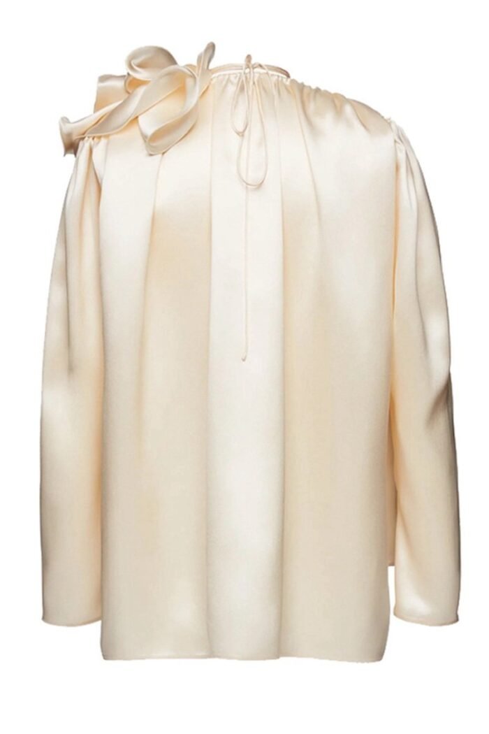 Lorraine Flower Satin Flowy Blouse - Image 8