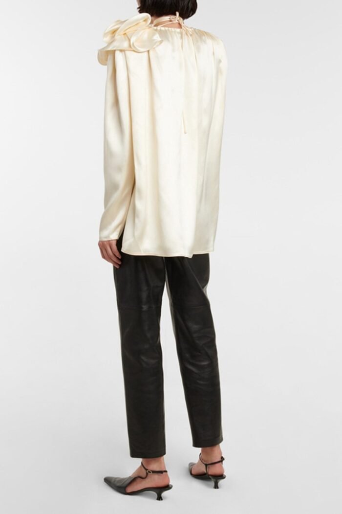 Lorraine Flower Satin Flowy Blouse - Image 6