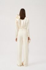 Lorraine Flower Satin Flowy Blouse - Image 4