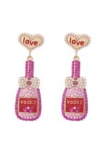 Love Bottle Diamante Pendant Earrings - Image 4