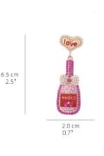 Love Bottle Diamante Pendant Earrings - Image 7