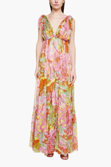 Lyuba Printed V-neck Maxi Dress