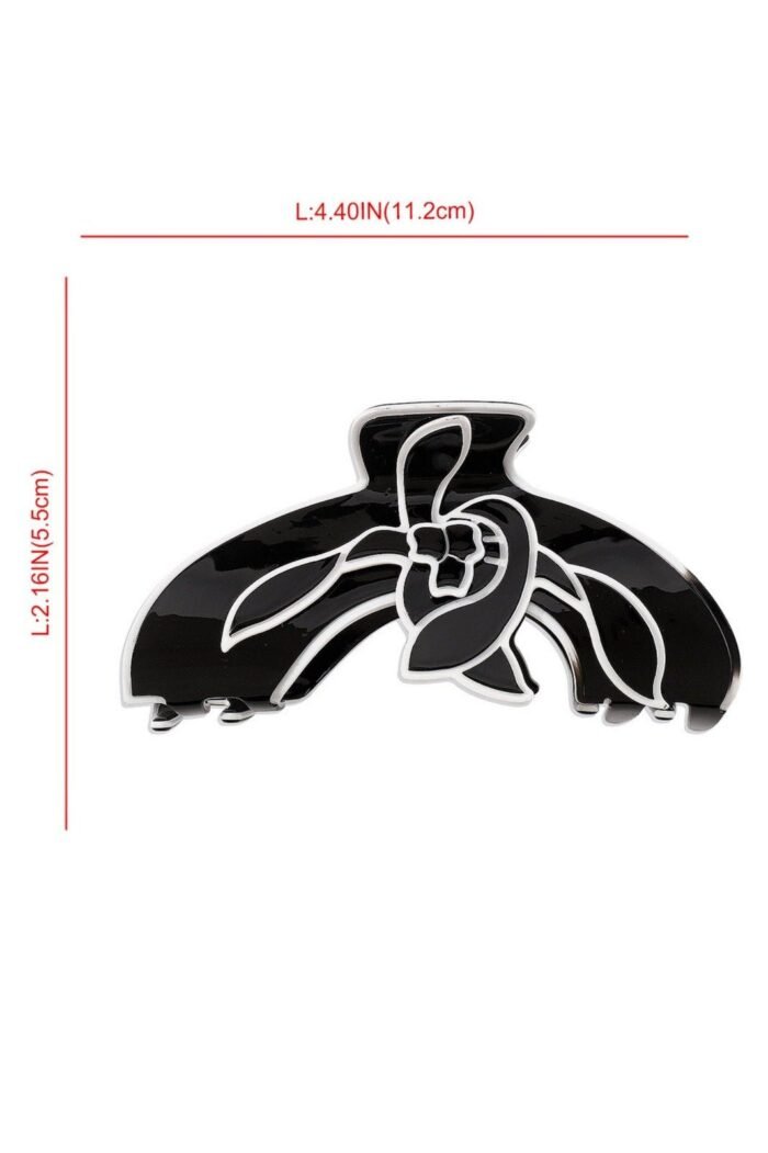 Magnolia Flower Contrast Line Art Hair Claw - Image 6