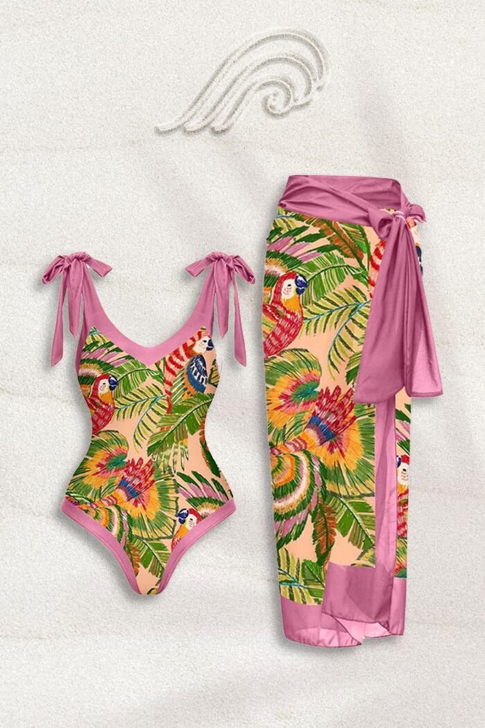Mamie Tropical Printed Swim Set - Image 1