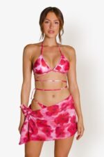 Maria Printed Three-piece Bikini Set