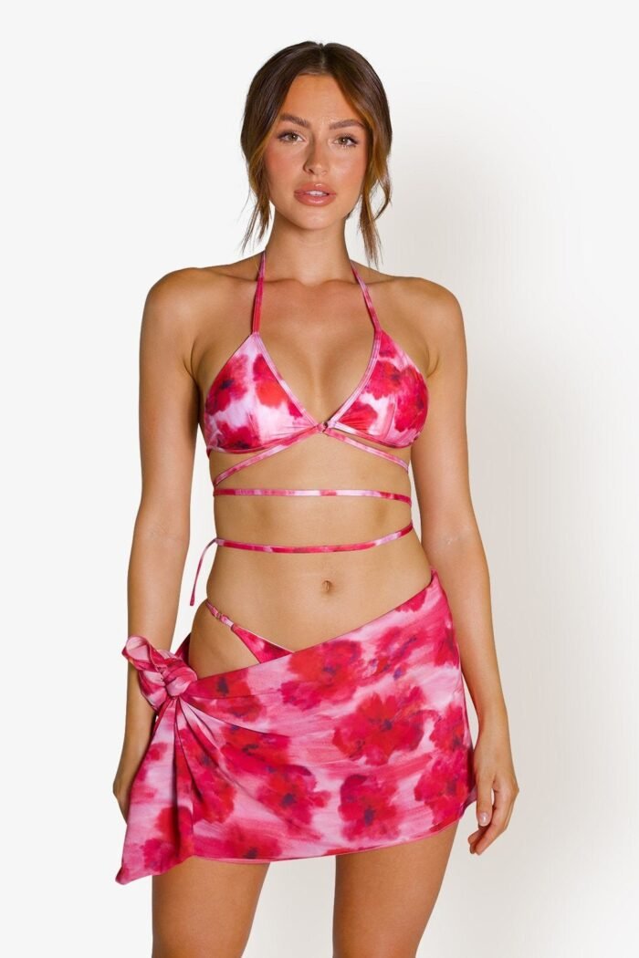 Maria Printed Three-piece Bikini Set - Image 1