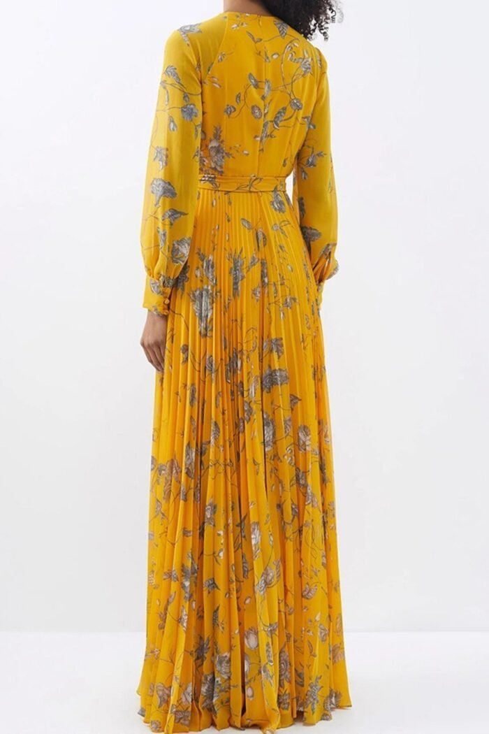 Marilyn Printed Plisse Chiffon Maxi Dress - Image 4