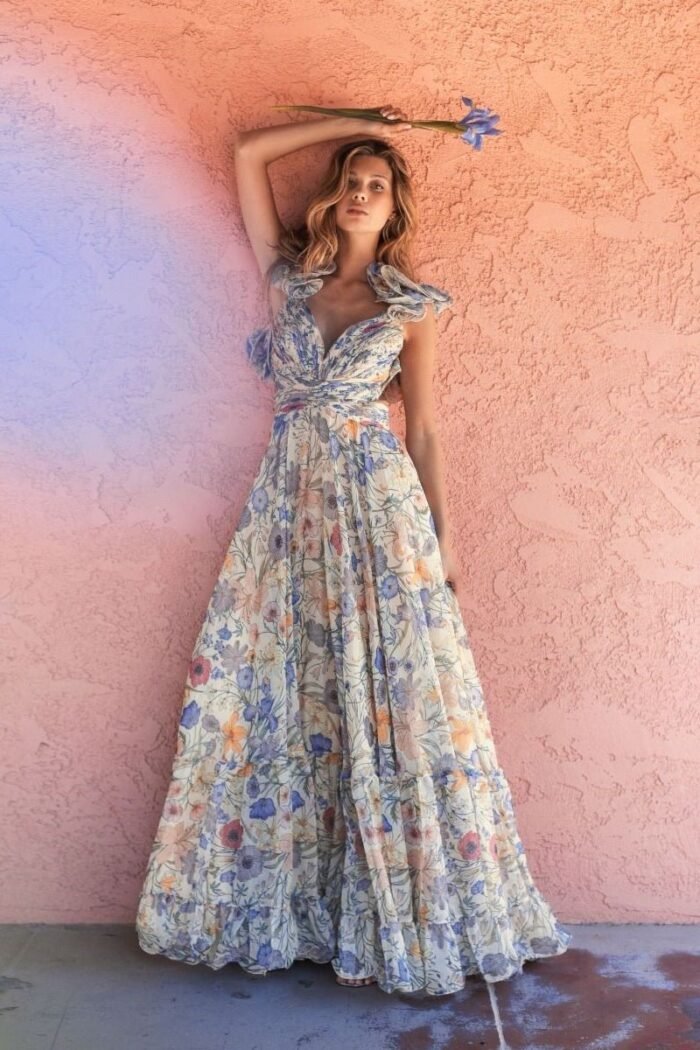 Marissa Cut-out Ruffle Maxi Dress - Image 1