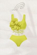 Marta Flower Lace-up Three-piece Swim Set - Image 3