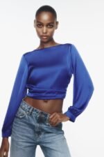 Martha Backless Satin Top - Image 2