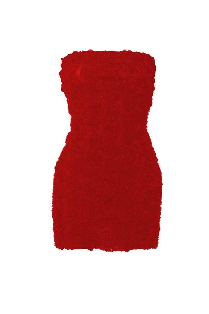 Matilda Strapless Rosette Mini Dress - Image 6