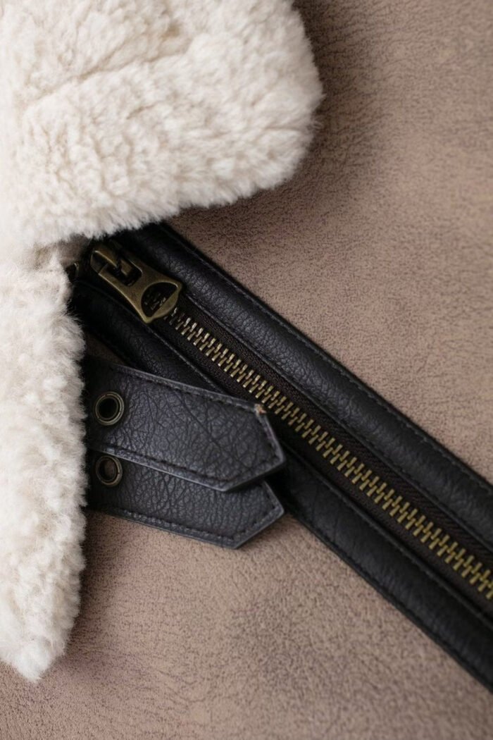 Maureen Belted Contrast Shearling Jacket - Image 4