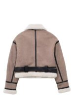 Maureen Belted Contrast Shearling Jacket - Image 6