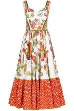 Melissa Printed Flare Strap Midi Dress - Image 4