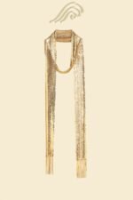 Metallic Tassel Skinny Scarf - Image 3