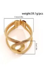 Metallic Textured Geometric Bracelet - Image 5