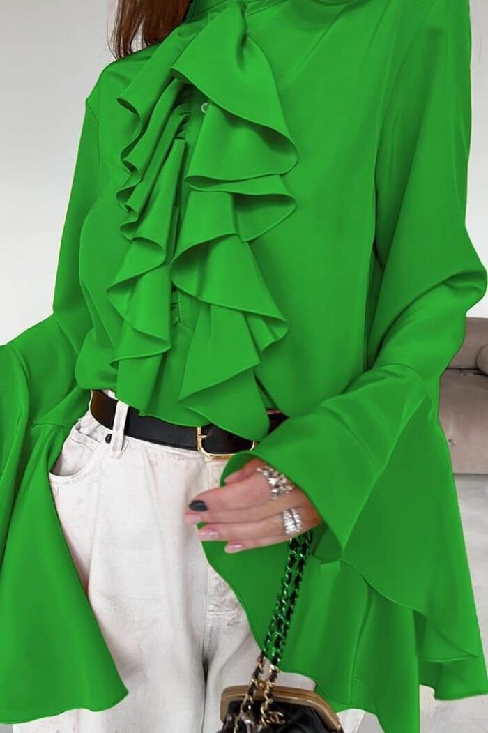 Michelle Semi-sheer Ruffle Blouse - Image 8