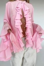 Michelle Semi-sheer Ruffle Blouse - Image 2