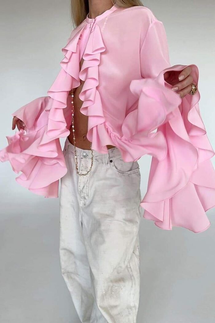 Michelle Semi-sheer Ruffle Blouse - Image 1