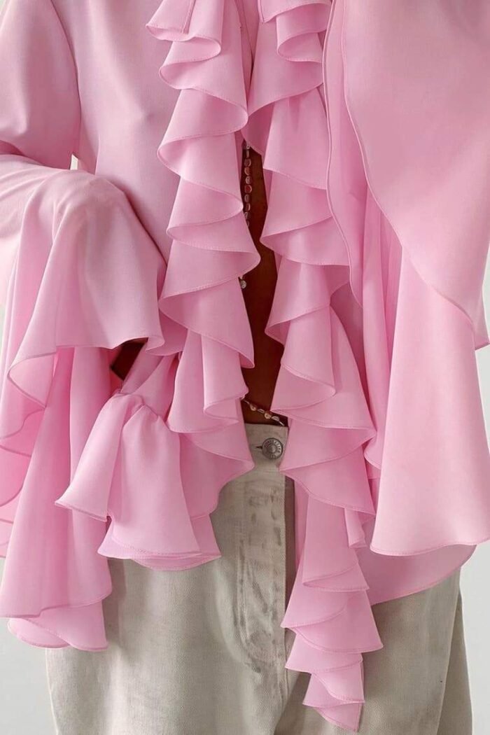 Michelle Semi-sheer Ruffle Blouse - Image 3