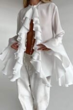 Michelle Semi-sheer Ruffle Blouse - Image 6