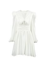 Milena V-neck Lantern Sleeve Mini Dress - Image 16