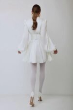 Milena V-neck Lantern Sleeve Mini Dress - Image 14