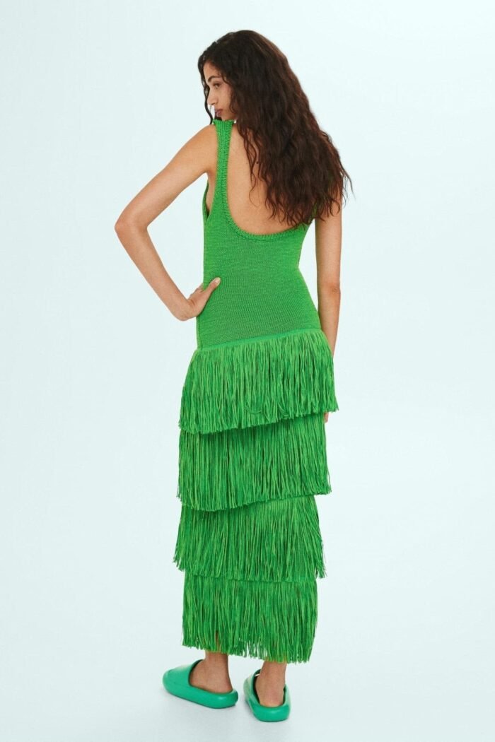 Miriam Tassel Knit Strap Maxi Dress - Image 3