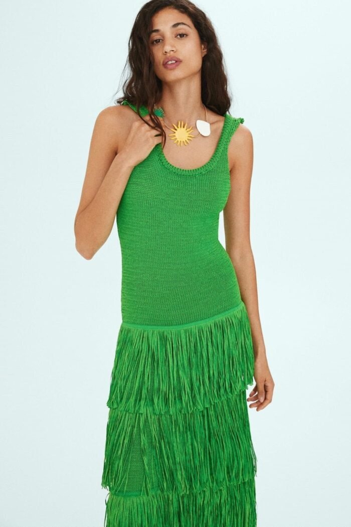 Miriam Tassel Knit Strap Maxi Dress - Image 2