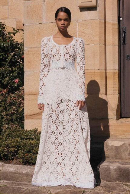 Myra Hollow Embroidered Lace Set