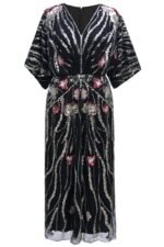 Nina Floral Embroidered Sequins Maxi Dress - Image 8