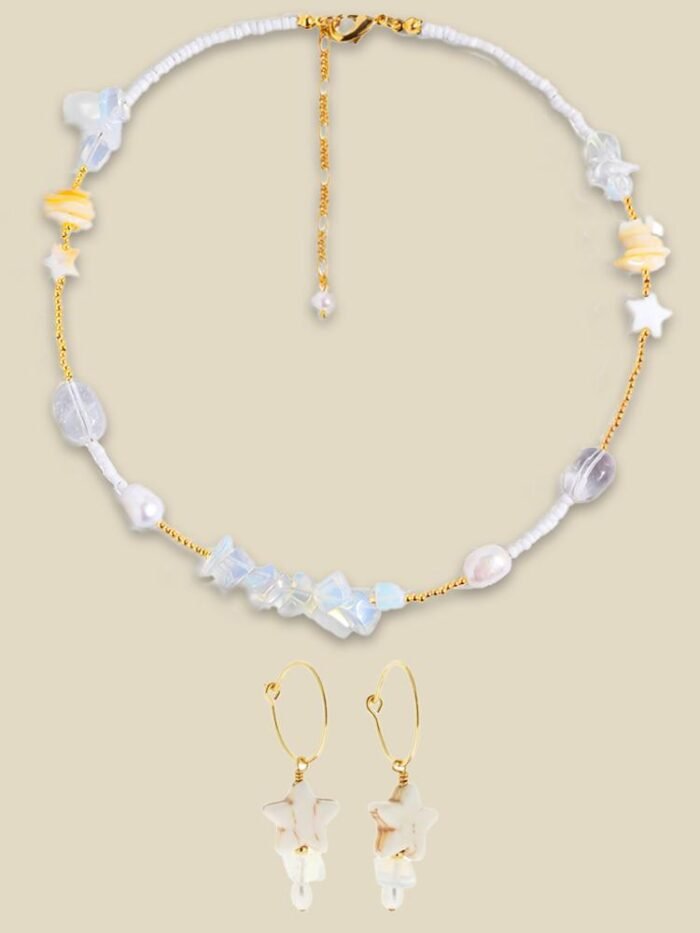 Nina Star Shell Pearl Two-piece Jewelry Set - Image 1