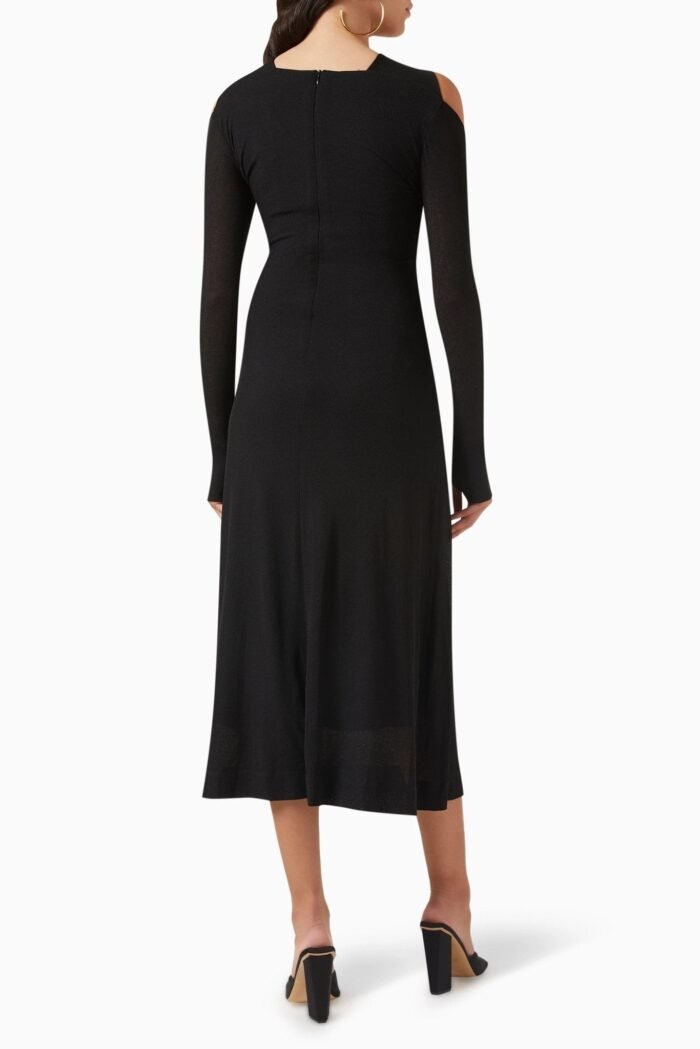 Nita Cut-out Cross Bodice Midi Knit Dress - Image 3