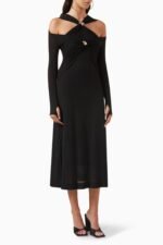 Nita Cut-out Cross Bodice Midi Knit Dress - Image 2