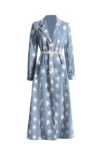 Nita Lace Embroidered Pearl Belted Coat - Image 2
