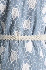 Nita Lace Embroidered Pearl Belted Coat - Image 6