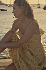 Novia Printed Ruffle Trim Slip Midi Dress - Image 5