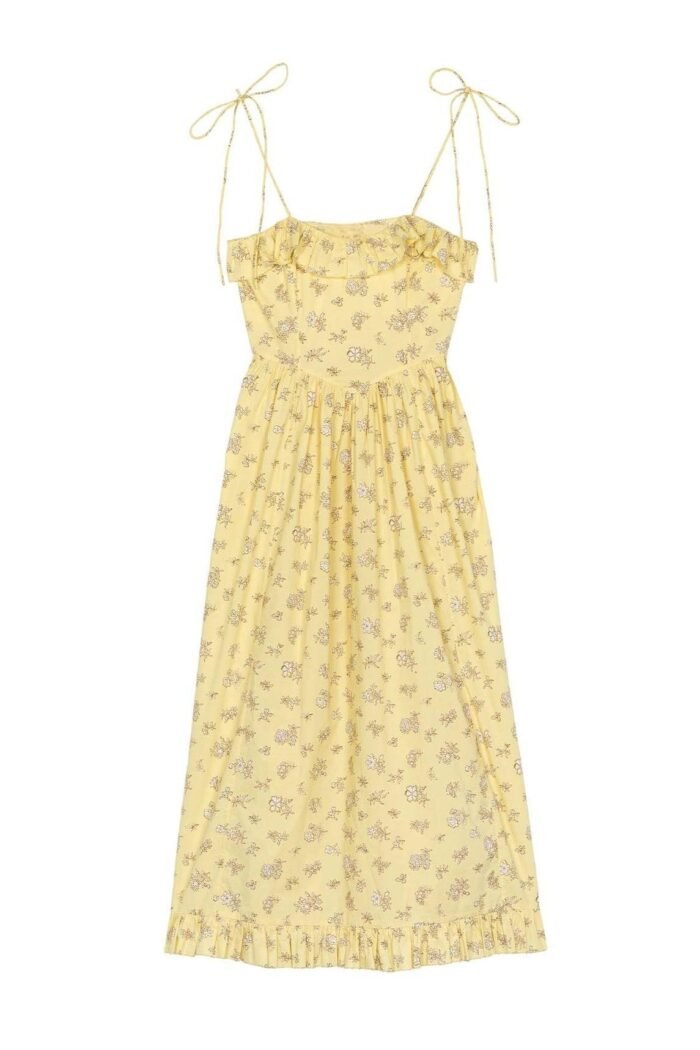 Novia Printed Ruffle Trim Slip Midi Dress - Image 6