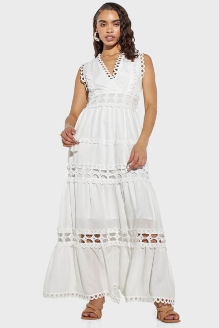 Odelia V-neck Lace Maxi Dress