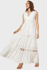 Odelia V-neck Lace Maxi Dress - Image 2