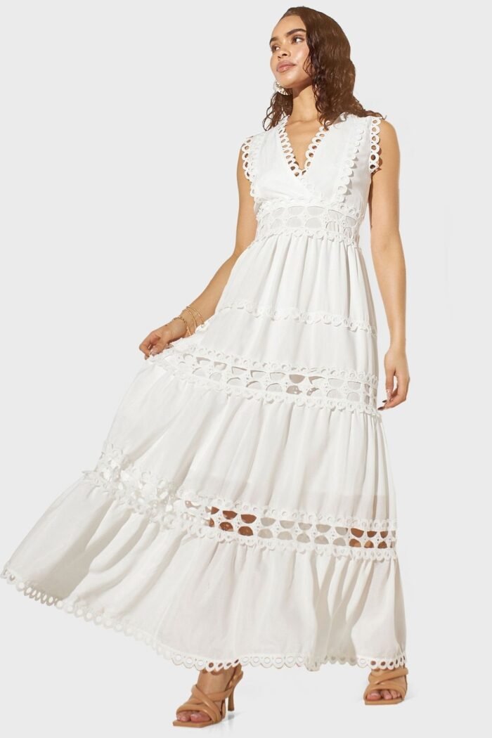 Odelia V-neck Lace Maxi Dress - Image 2