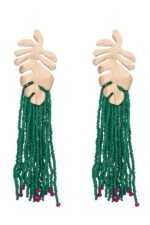 Palm Frond Beads Tassel Earring - Image 9