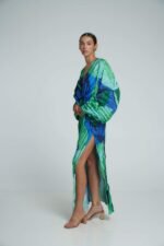 Pamela Printed Plisse Maxi Kaften Dress - Image 2