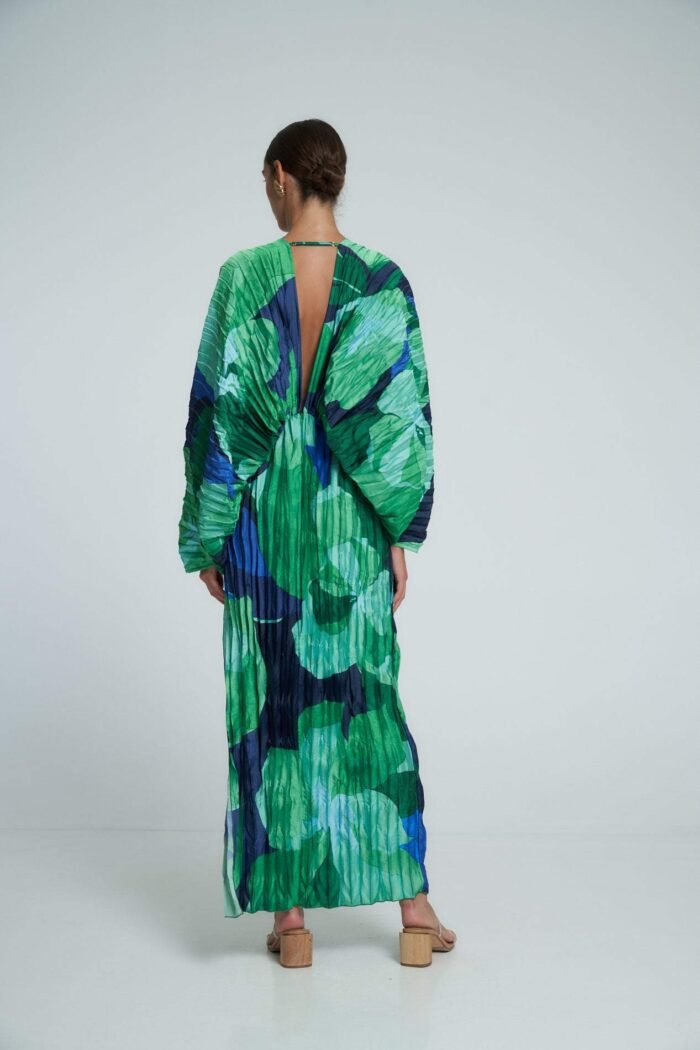 Pamela Printed Plisse Maxi Kaften Dress - Image 3