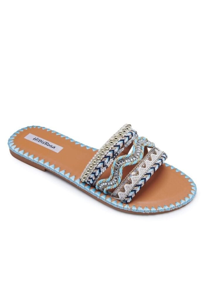 Pansy Wavy Crystal Patterns Flat Slipper - Image 1