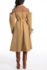 Patsy Contrast Splicing Trench Coat - Image 5