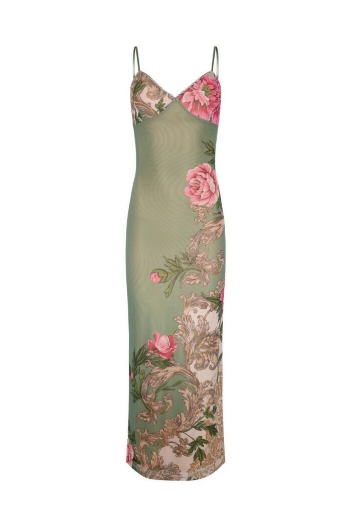 Patti Printed Bodycon Slip Maxi Dress - Image 5