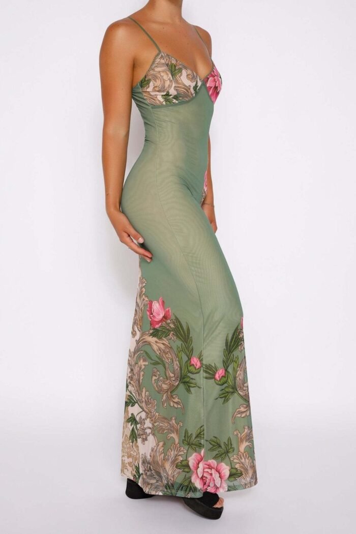 Patti Printed Bodycon Slip Maxi Dress - Image 2