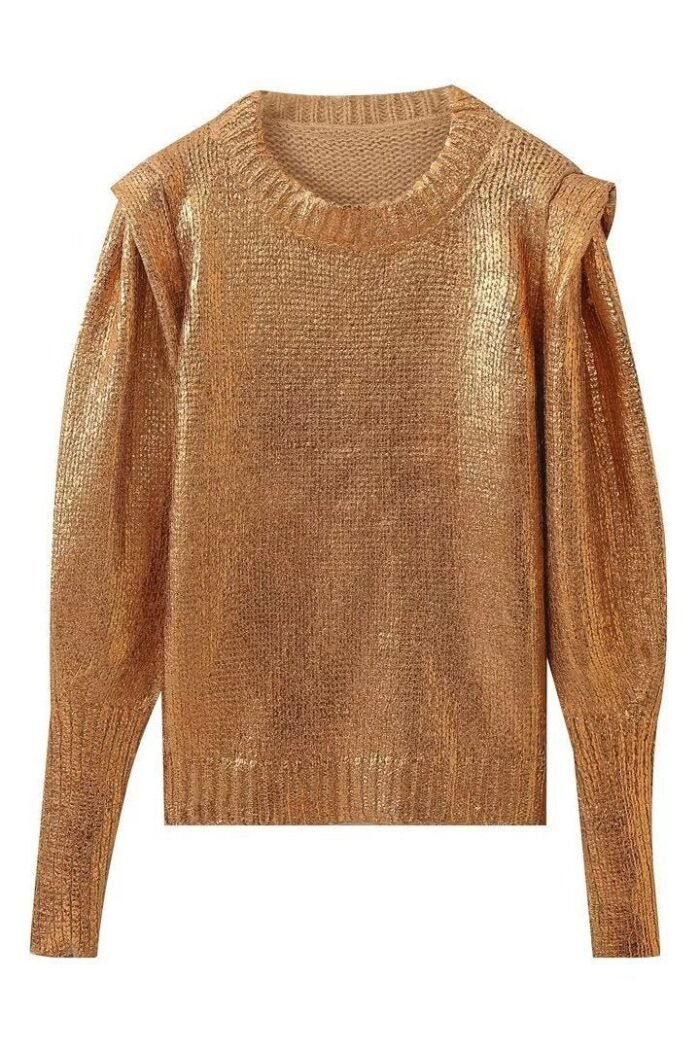 Paula Metallic Padded Knit Sweater - Image 6