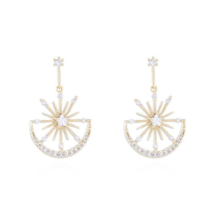 Penny Sun & Moon Diamante Dangle Earrings - Image 3